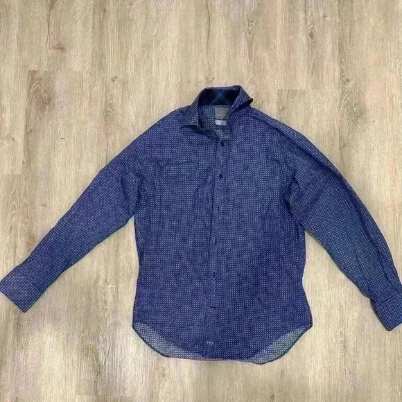THOMAS DEAN Men’s Long sleeve Multicolor button Down shirt.Size small - Picture 2 of 9